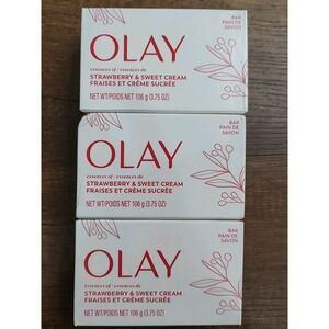 Olay Bar Soap Essences Of Strawberry And Sweet Cream 3 Pack A13